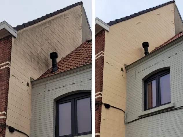 reiniging gevel - voor en na - 3