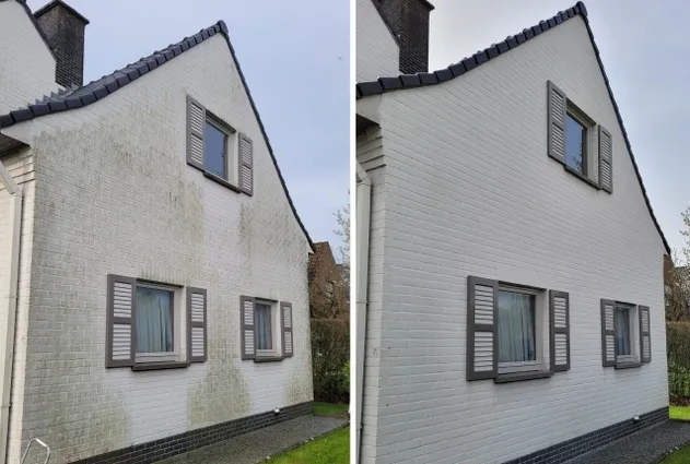 reiniging gevel te Drongen voor en na - 04